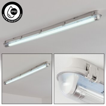 Ilena Plafonnier extérieur, Luminaire extérieur, Luminaire de salle de bain, Projecteur, Plafonnier LED Gris, 1 lumière
