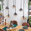 Ripoll Suspension, Boule lumineuse, Suspension Ambre, Clair, Fumé, 6 lumières