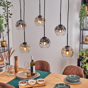 Ripoll Suspension, Boule lumineuse, Suspension Ambre, Clair, Fumé, 6 lumières Ripoll Suspension, Boule lumineuse, Suspension Ambre, Clair, Fumé, 6 lumières