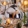 Gastor Suspension, Boule lumineuse, Suspension Ambre, Chrome, Clair, Fumé, 8 lumières