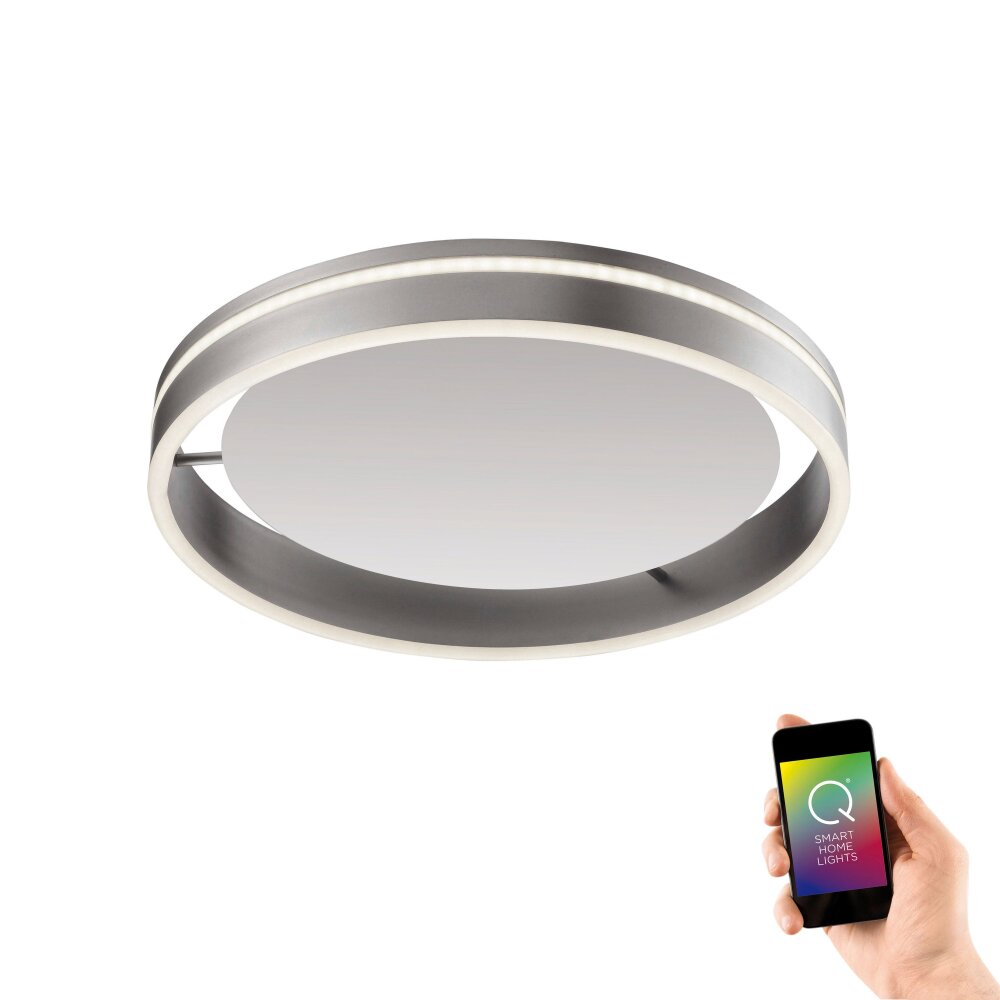 Plafonnier Paul Neuhaus Q-VITO LED Acier inoxydable, 1 lumière, Télécommandes main product photo