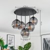Koyoto Plafonnier, Boule lumineuse 33 cm Fumé, 5 lumières