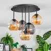Koyoto Plafonnier, Boule lumineuse 33 cm Ambre, Fumé, 5 lumières
