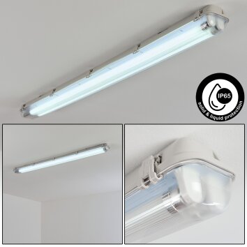Ilena Plafonnier extérieur, Luminaire extérieur, Luminaire de salle de bain, Projecteur, Plafonnier LED Gris, 1 lumière