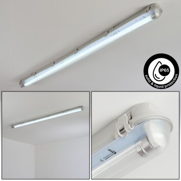 Ilena Plafonnier extérieur, Luminaire extérieur, Luminaire de salle de bain, Projecteur, Plafonnier LED Gris, 1 lumière