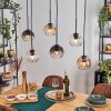 Koyoto Suspension, Boule lumineuse, Suspension Ambre, Clair, Fumé, 6 lumières