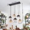 Koyoto Suspension, Boule lumineuse, Suspension Ambre, Clair, Fumé, 6 lumières