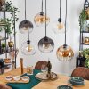 Koyoto Suspension, Boule lumineuse, Suspension Ambre, Clair, Fumé, 6 lumières