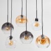 Koyoto Suspension, Boule lumineuse, Suspension Ambre, Clair, Fumé, 6 lumières