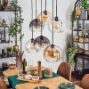 Koyoto Suspension, Boule lumineuse, Suspension Ambre, Clair, Fumé, 6 lumières