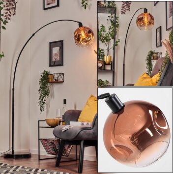 Ripoll Boule lumineuse, Lampadaire, Lampadaires arc Noir, 1 lumière