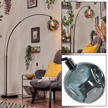 Ripoll Boule lumineuse, Lampadaire, Lampadaires arc Noir, 1 lumière