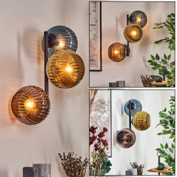 Koyoto Boule lumineuse, Applique murale Bleu, Or, Cuivré, 3 lumières Koyoto Boule lumineuse, Applique murale Bleu, Or, Cuivré, 3 lumières