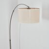 Bassagoda Lampadaire, Lampadaires arc Nickel mat, Noir, 1 lumière, Abat-jour en tissu
