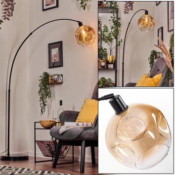 Ripoll Boule lumineuse, Lampadaire, Lampadaires arc Noir, 1 lumière