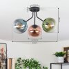 Gastor Plafonnier, Boule lumineuse Bleu, Vert, Clair, Cuivré, 3 lumières