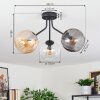 Koyoto Plafonnier, Boule lumineuse Ambre, Clair, Fumé, 3 lumières