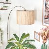 Bongal Lampadaire, Lampadaires arc Nickel mat, Noir, 1 lumière, Abat-jour en tissu