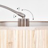 Bongal Lampadaire, Lampadaires arc Nickel mat, Noir, 1 lumière, Abat-jour en tissu