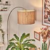 Bongal Lampadaire, Lampadaires arc Nickel mat, Noir, 1 lumière, Abat-jour en tissu