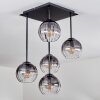 Koyoto Plafonnier, Boule lumineuse Clair, Fumé, 5 lumières