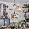 Koyoto Suspension, Boule lumineuse, Suspension grappe 35 cm Ambre, Chrome, Clair, Fumé, 4 lumières