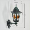 Hongkong Lampe murale d´extérieur, Applique murale Vert, Noir, 1 lumière