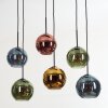 Koyoto Suspension, Boule lumineuse, Suspension Bleu, Or, Vert, Cuivré, 6 lumières