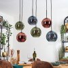 Koyoto Suspension, Boule lumineuse, Suspension Bleu, Vert, Cuivré, 6 lumières