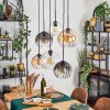 Koyoto Suspension, Boule lumineuse, Suspension Ambre, Clair, Fumé, 6 lumières