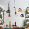 Koyoto Suspension, Boule lumineuse, Suspension Ambre, Clair, Fumé, 6 lumières