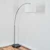 Soungou Lampadaire, Lampadaires arc Nickel mat, Noir, 1 lumière