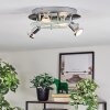 Mirando Plafonnier, Spot de plafond LED Chrome, Argenté, Transparent, 4 lumières