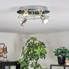 Mirando Plafonnier, Spot de plafond LED Chrome, Argenté, Transparent, 4 lumières