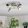 Mirando Plafonnier, Spot de plafond LED Chrome, Argenté, Transparent, 4 lumières