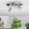 Mirando Plafonnier, Spot de plafond LED Chrome, Argenté, Transparent, 4 lumières