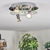 Mirando Plafonnier, Spot de plafond LED Chrome, Argenté, Transparent, 4 lumières