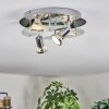 Mirando Plafonnier, Spot de plafond LED Chrome, Argenté, Transparent, 4 lumières