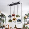 Koyoto Suspension, Boule lumineuse, Suspension Bleu, Or, Vert, Clair, Cuivré, 6 lumières