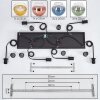 Koyoto Suspension, Boule lumineuse, Suspension Bleu, Or, Vert, Clair, Cuivré, 6 lumières