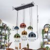 Koyoto Suspension, Boule lumineuse, Suspension Bleu, Or, Vert, Clair, Cuivré, 6 lumières