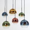 Koyoto Suspension, Boule lumineuse, Suspension Bleu, Or, Vert, Clair, Cuivré, 6 lumières