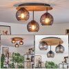 Koyoto Plafonnier, Boule lumineuse Écru, Noir, 3 lumières