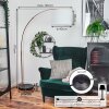 Bassagoda Lampadaire, Lampadaires arc Cuivre, Noir, 1 lumière, Abat-jour en tissu