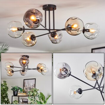 Ripoll Plafonnier, Boule lumineuse Ambre, Clair, Fumé, 6 lumières Ripoll Plafonnier, Boule lumineuse Ambre, Clair, Fumé, 6 lumières