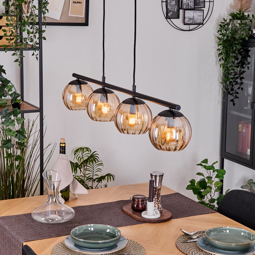 Koyoto Suspension, Boule lumineuse, Suspension Ambre, 4 lumières main product photo