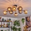 Koyoto Plafonnier, Boule lumineuse 85 cm Ambre, Fumé, 8 lumières