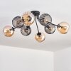 Koyoto Plafonnier, Boule lumineuse 85 cm Ambre, Fumé, 8 lumières