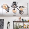 Koyoto Plafonnier, Boule lumineuse 85 cm Ambre, Clair, Fumé, 8 lumières