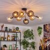 Koyoto Plafonnier, Boule lumineuse 85 cm Ambre, Clair, Fumé, 8 lumières